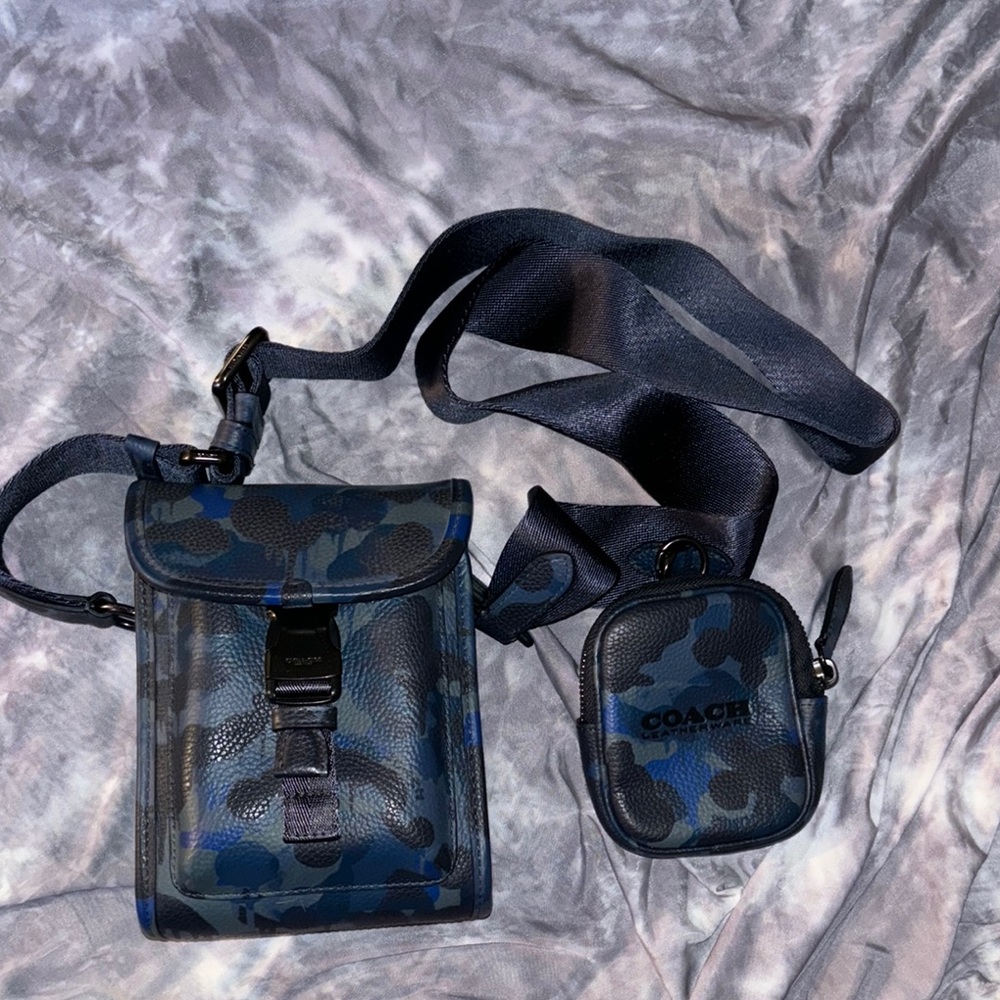 Coach Blue Camouflage Men's Bag Set